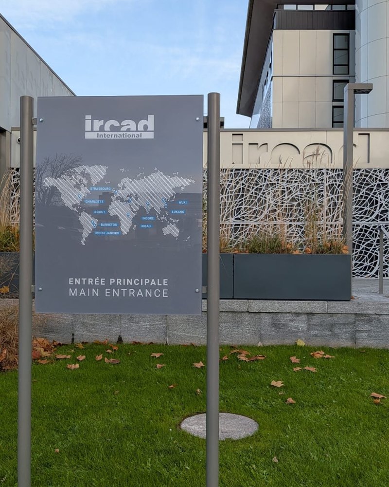 Entrada principal del IRCAD, en Estrasburgo